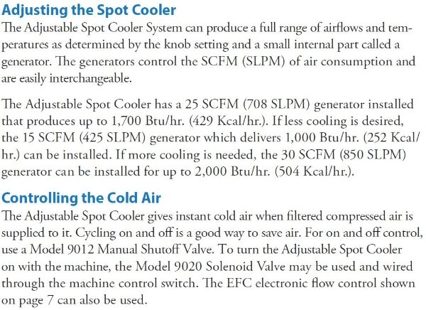 what is a dual point adjustable spot cooler?