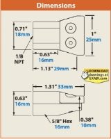 Stainless steel 1" flat super air nozzle with 278g force drawing