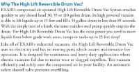 why the high lift reversible drum vac?