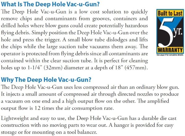 What is the Deep Hole Vac-U-Gun System with Bag?